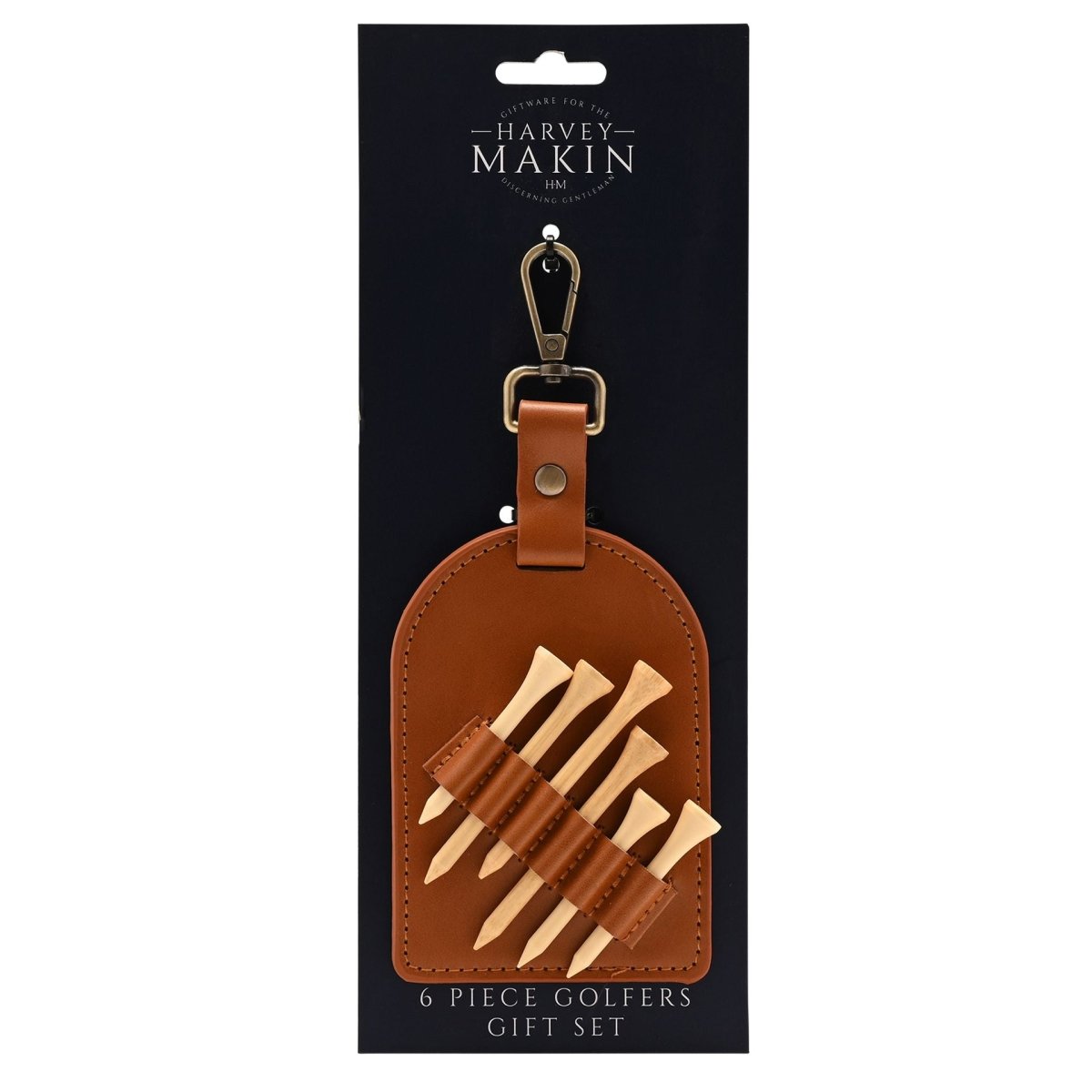 Harvey Makin Golfers Belt Tee Caddy Gift Set - Tan - RUTHERFORD & Co