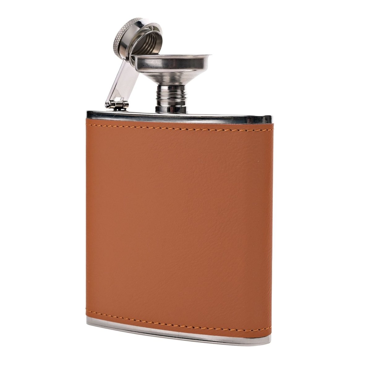 Harvey Makin Hip Flask With Funnel Brown 6oz - RUTHERFORD & Co