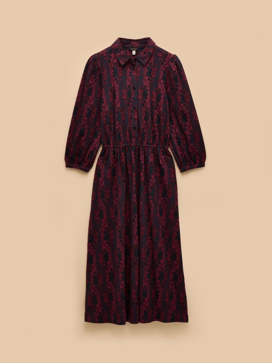 Hazel Burgundy Red Jersey Shirt Dress - RUTHERFORD & Co
