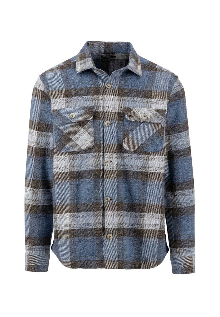 Heavy Flannel Overshirt - Air Blue - RUTHERFORD & Co