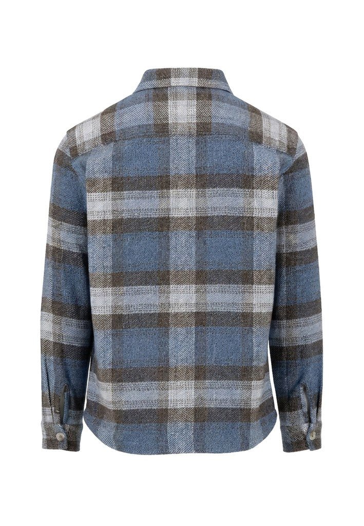 Heavy Flannel Overshirt - Air Blue - RUTHERFORD & Co