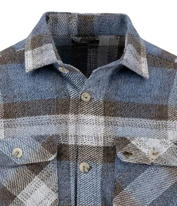 Heavy Flannel Overshirt - Air Blue - RUTHERFORD & Co