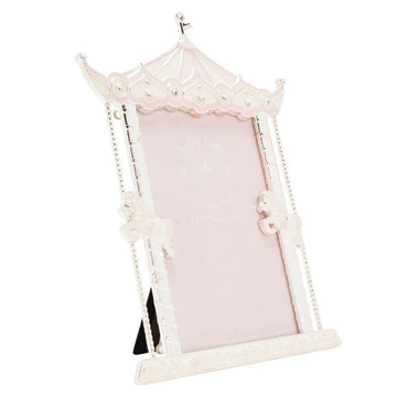 Hello Baby Silverplated Carousel Photo Frame Pink 6x4" - RUTHERFORD & Co