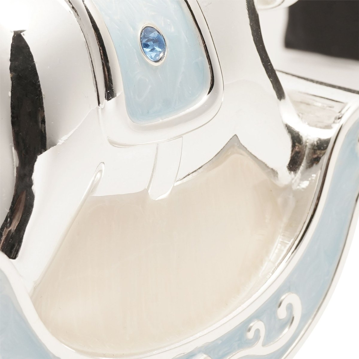Hello Baby Silverplated Rocking Horse Money Box Blue - RUTHERFORD & Co