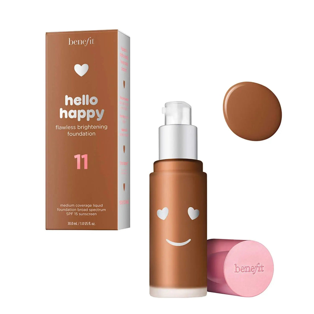 Hello Happy Flawless Brightening Foundation SPF15 Shade 11 Dark Neutral - RUTHERFORD & Co