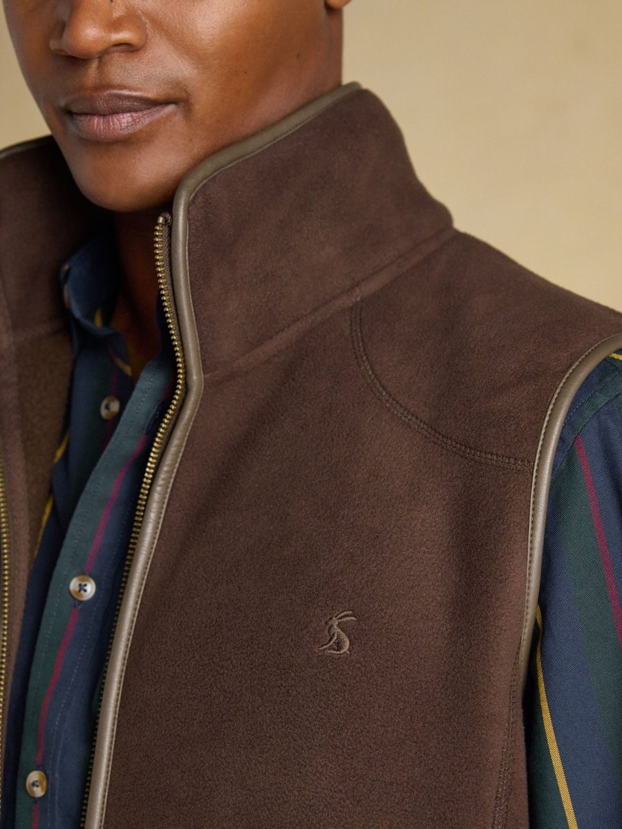 Heritage Fleece Brown Gilet - RUTHERFORD & Co