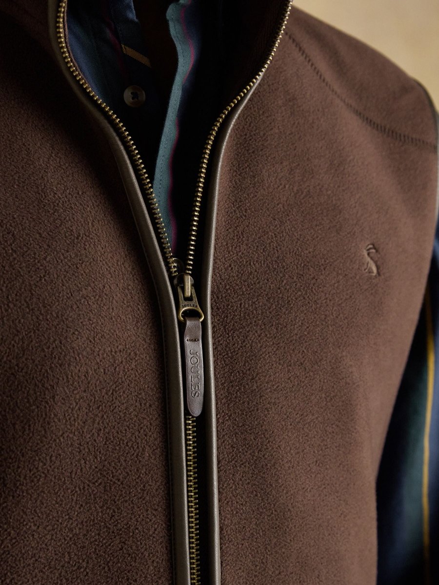 Heritage Fleece Brown Gilet - RUTHERFORD & Co