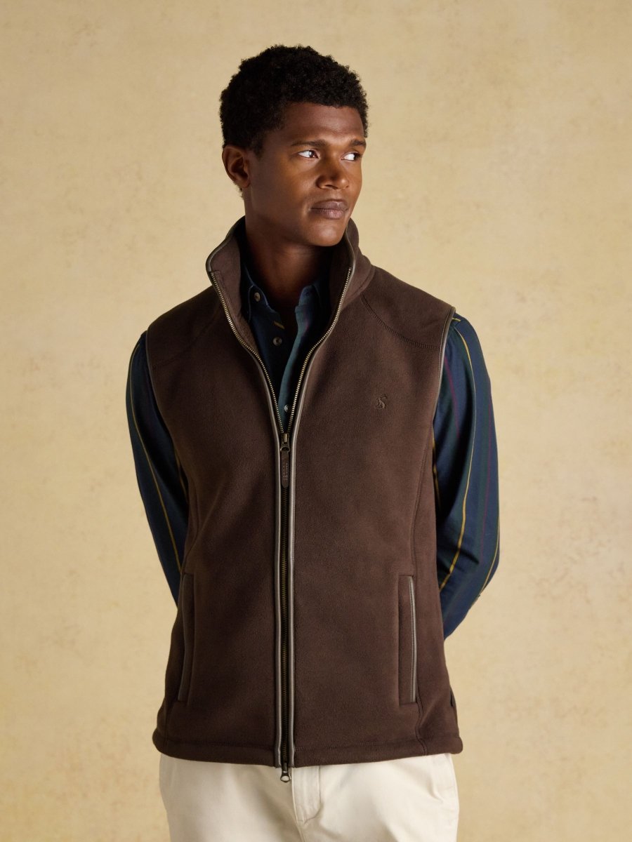 Heritage Fleece Brown Gilet - RUTHERFORD & Co