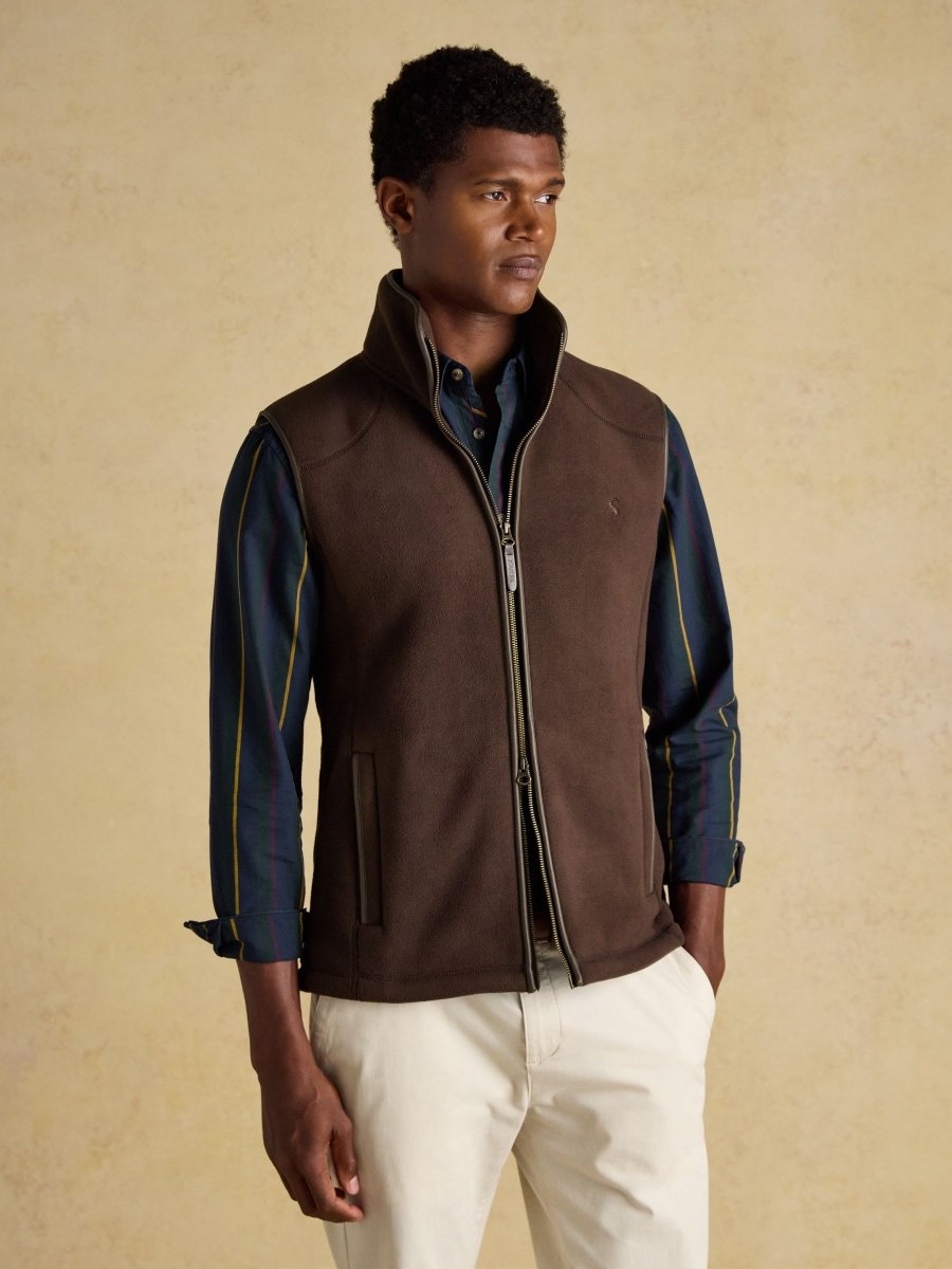 Heritage Fleece Brown Gilet - RUTHERFORD & Co