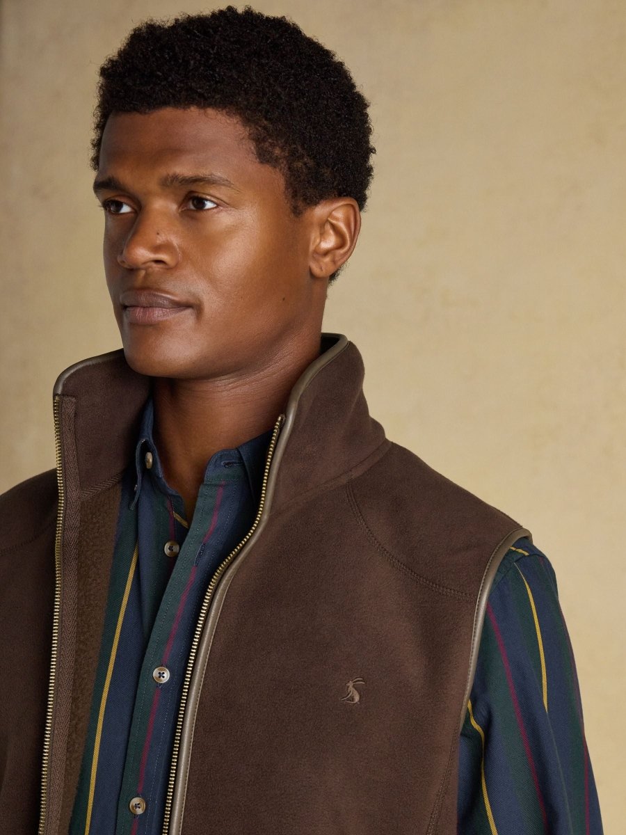 Heritage Fleece Brown Gilet - RUTHERFORD & Co