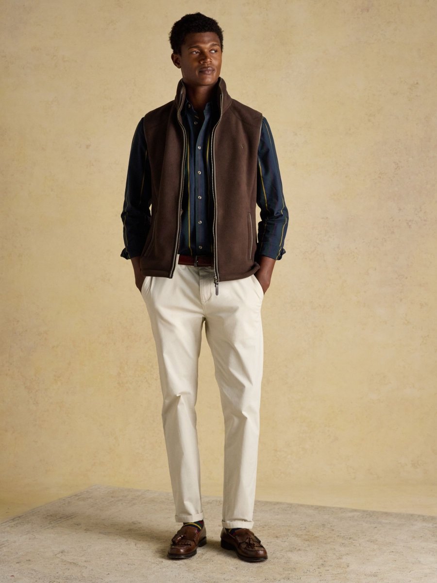 Heritage Fleece Brown Gilet - RUTHERFORD & Co