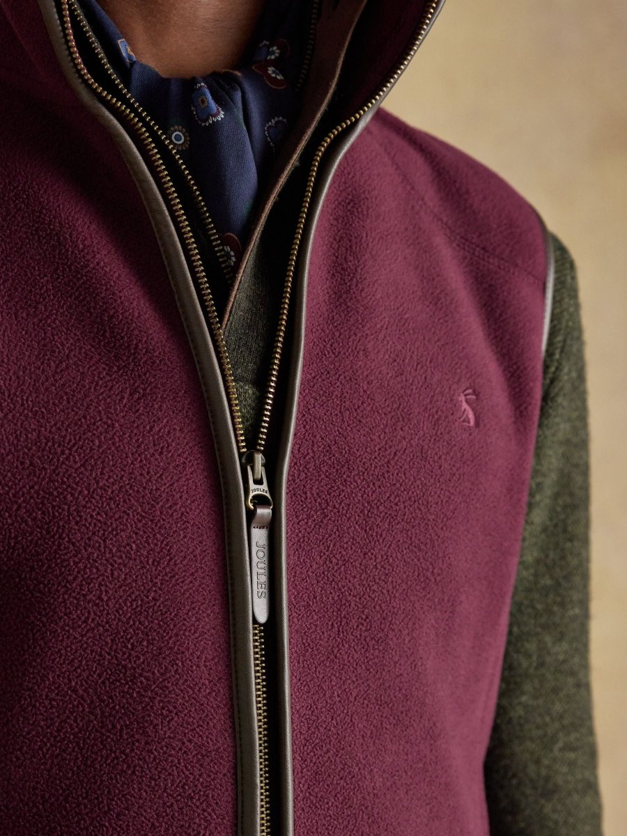 Heritage Fleece Burgundy Gilet - RUTHERFORD & Co
