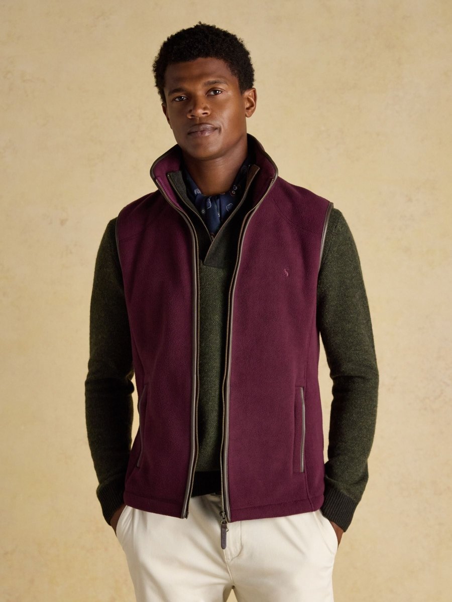 Heritage Fleece Burgundy Gilet - RUTHERFORD & Co