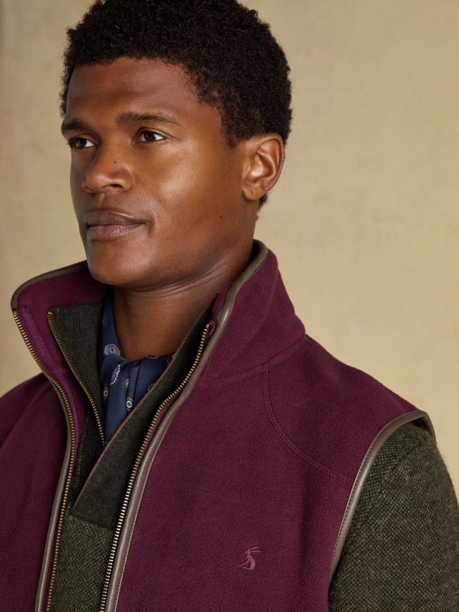 Heritage Fleece Burgundy Gilet - RUTHERFORD & Co