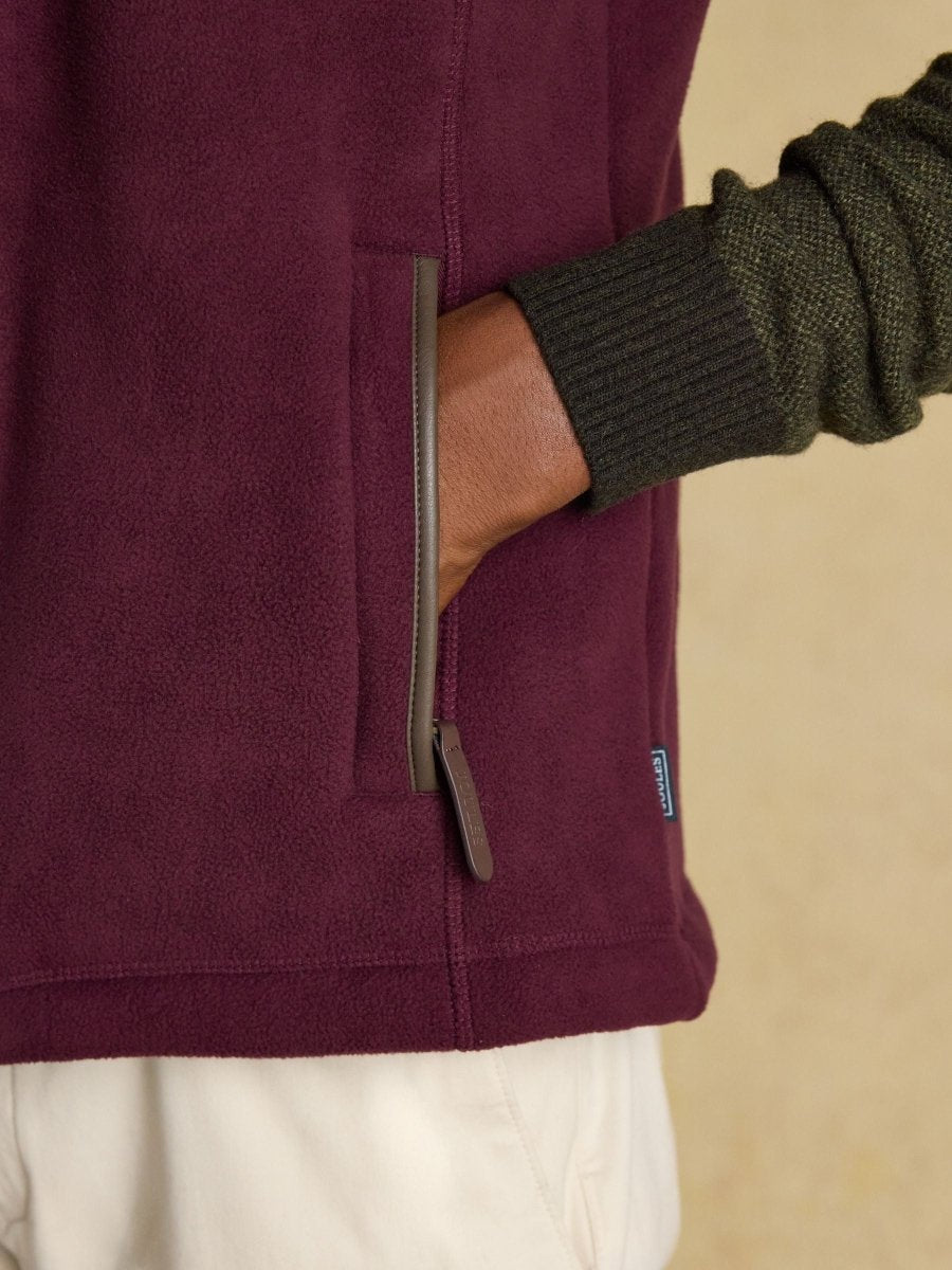 Heritage Fleece Burgundy Gilet - RUTHERFORD & Co