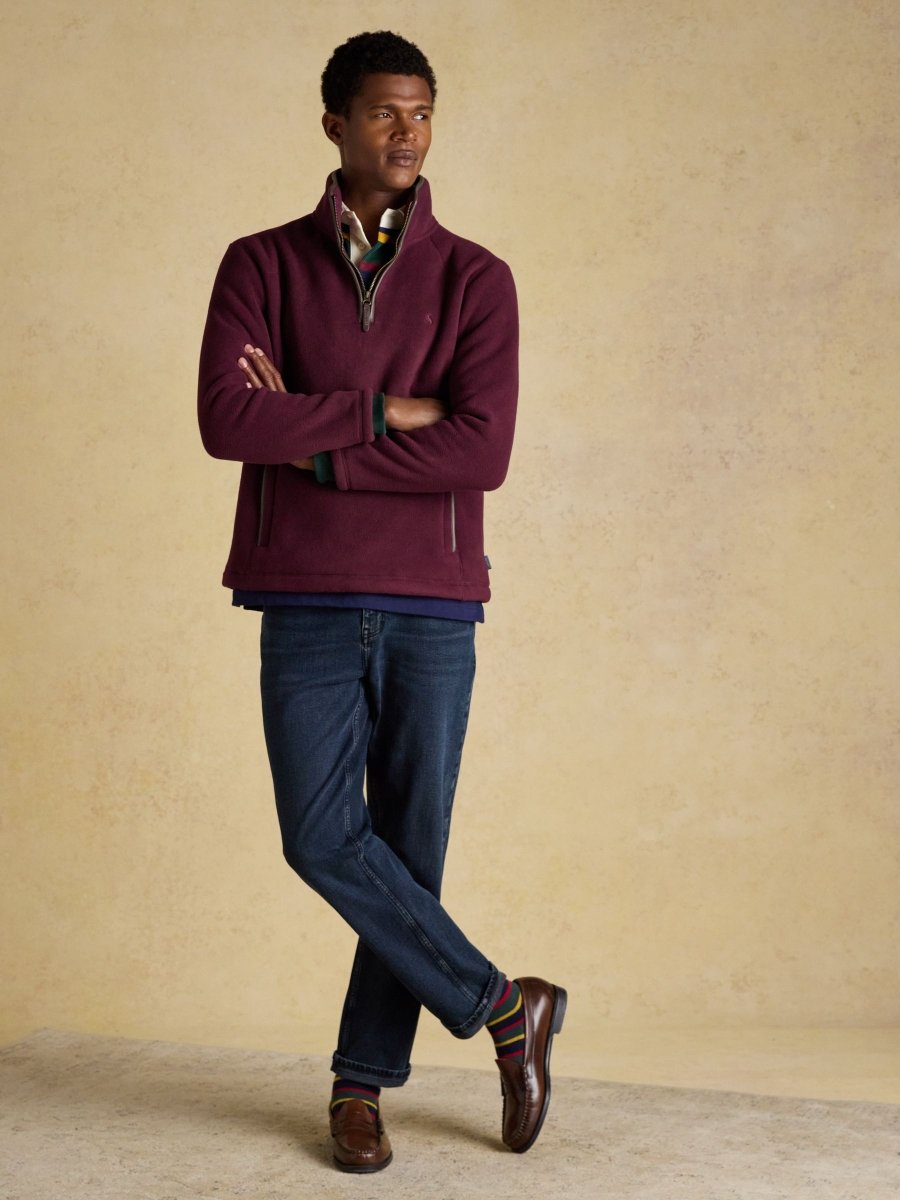 Heritage Fleece Burgundy Quarter Zip - RUTHERFORD & Co