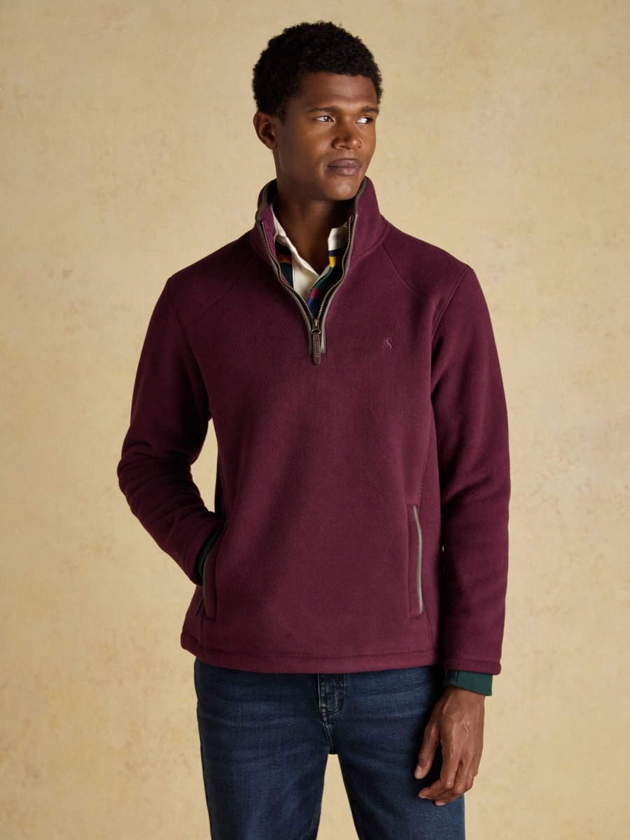 Heritage Fleece Burgundy Quarter Zip - RUTHERFORD & Co