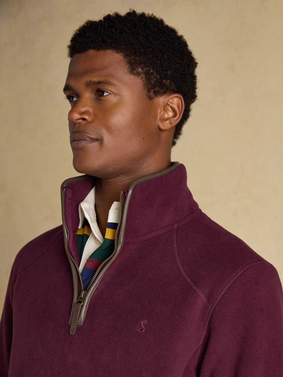 Heritage Fleece Burgundy Quarter Zip - RUTHERFORD & Co