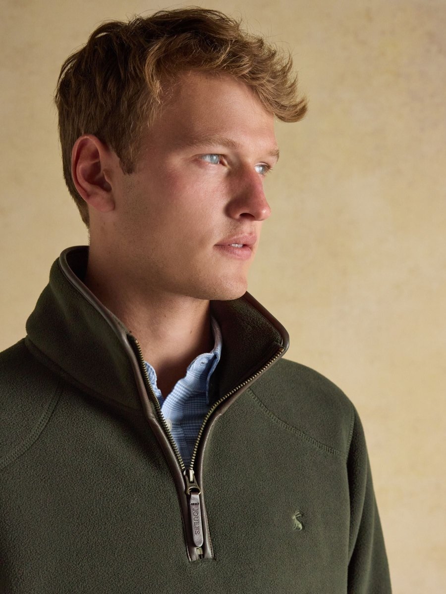 Heritage Fleece Dark Green Quarter Zip - RUTHERFORD & Co