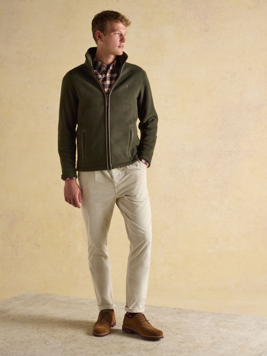 Heritage Fleece Dark Green Zip Through - RUTHERFORD & Co