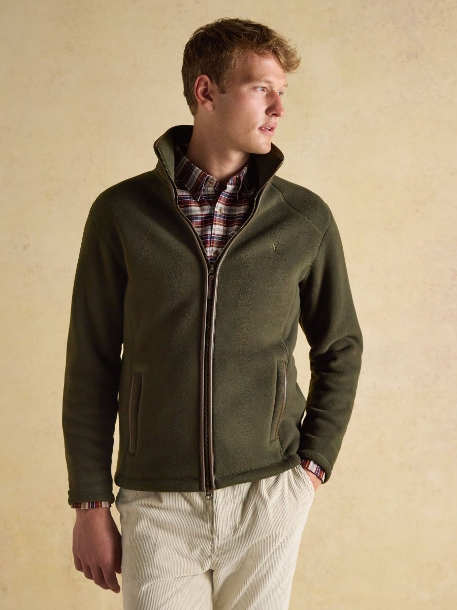 Heritage Fleece Dark Green Zip Through - RUTHERFORD & Co