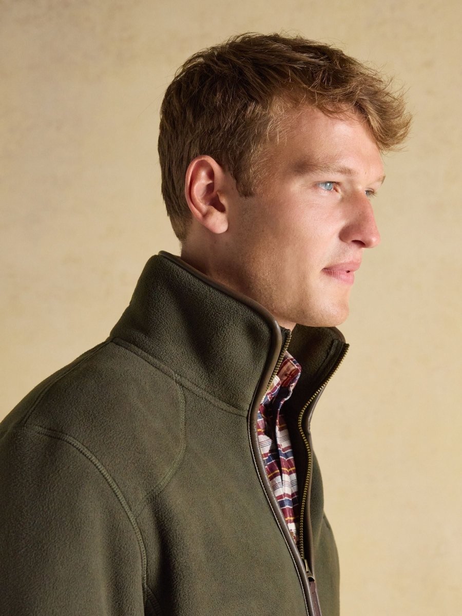 Heritage Fleece Dark Green Zip Through - RUTHERFORD & Co