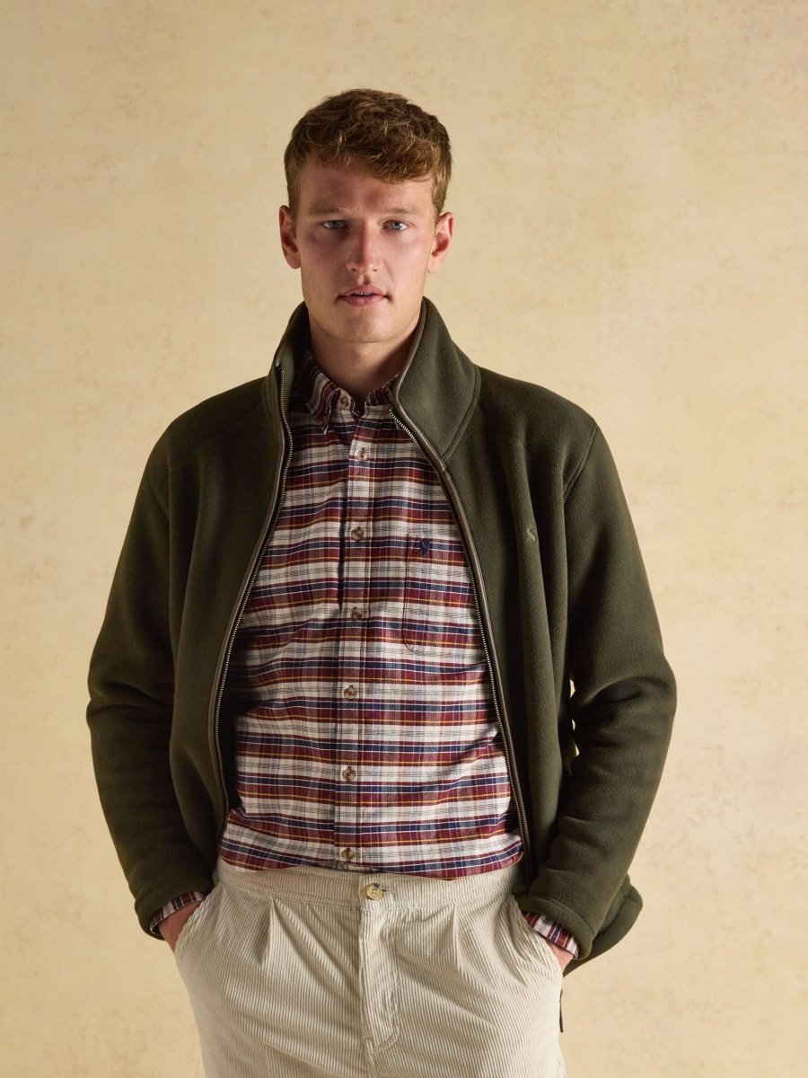 Heritage Fleece Dark Green Zip Through - RUTHERFORD & Co