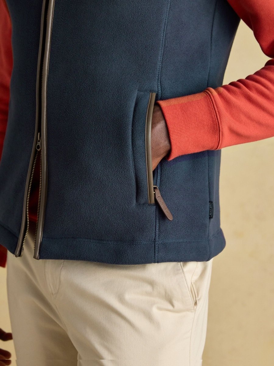 Heritage Fleece Navy Gilet - RUTHERFORD & Co