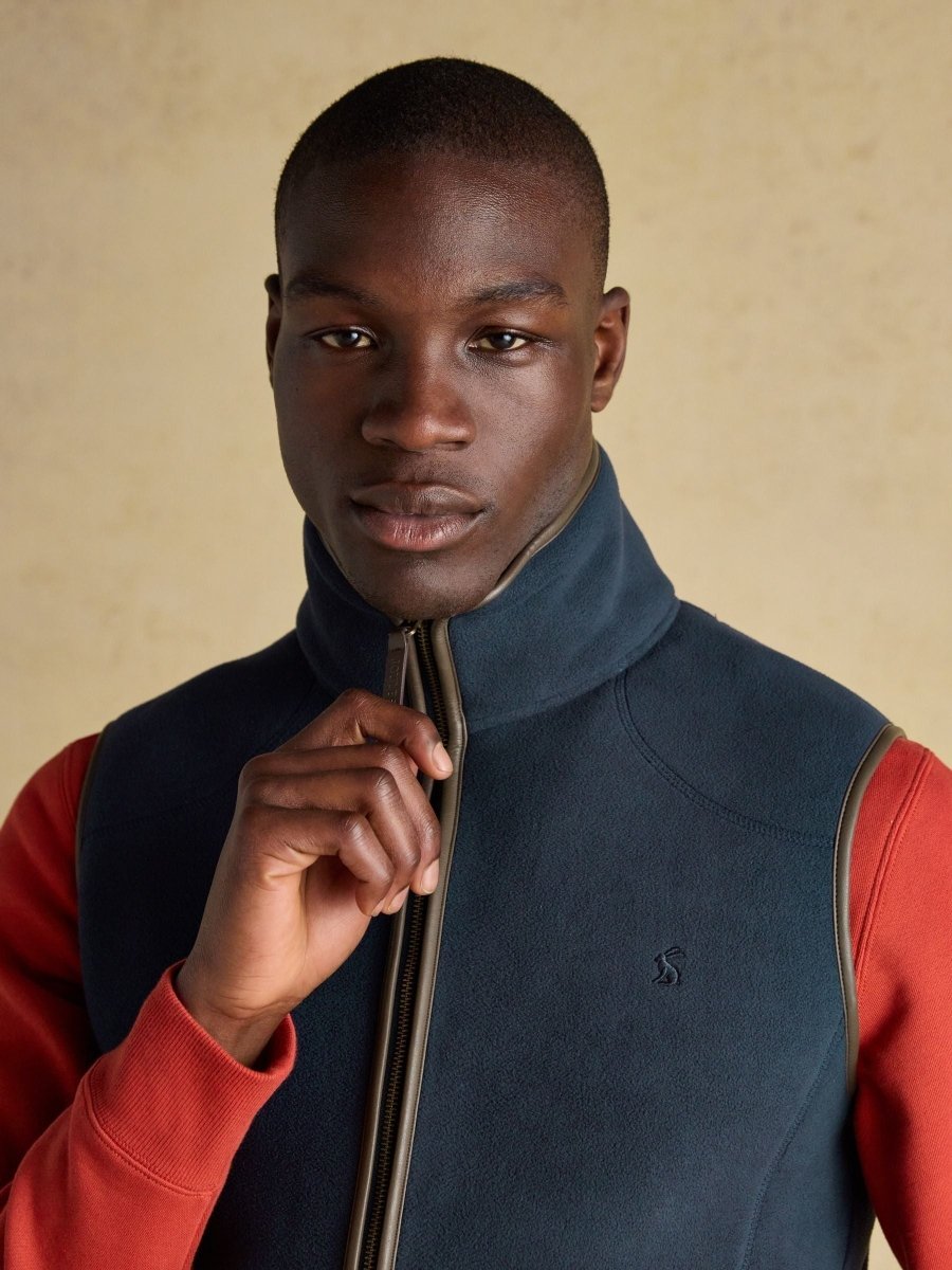 Heritage Fleece Navy Gilet - RUTHERFORD & Co