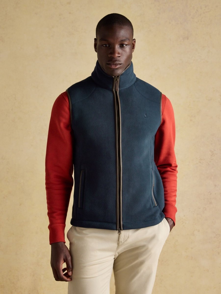 Heritage Fleece Navy Gilet - RUTHERFORD & Co