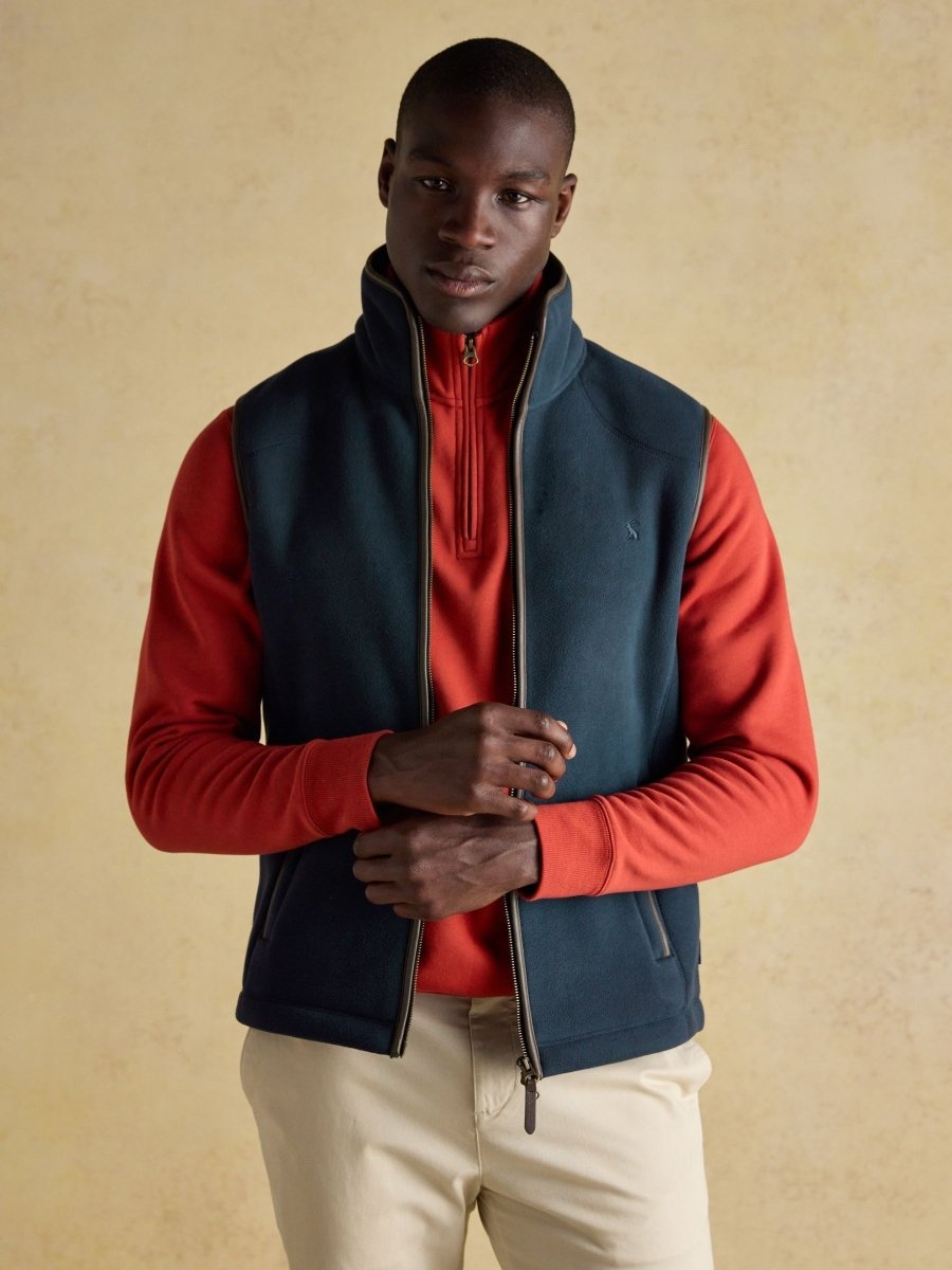 Heritage Fleece Navy Gilet - RUTHERFORD & Co