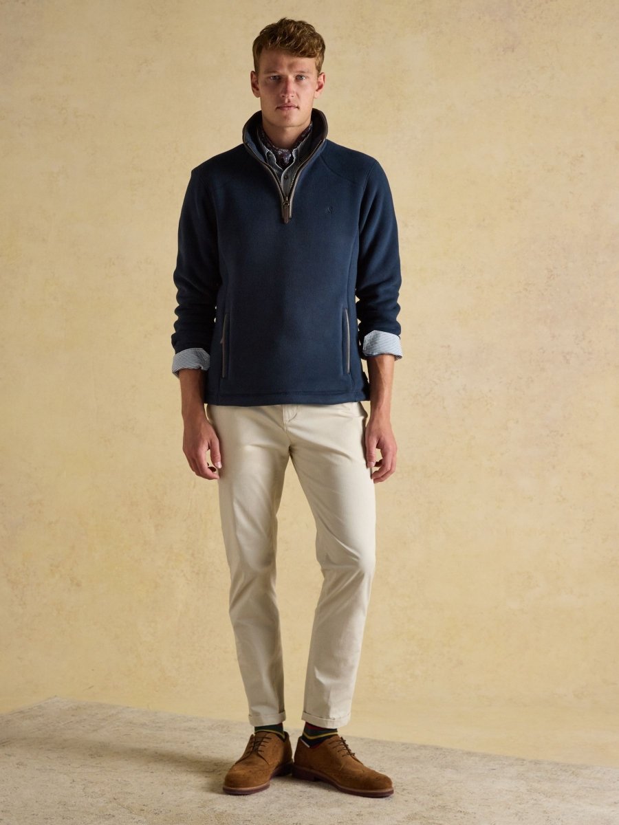 Heritage Fleece Navy Quarter Zip - RUTHERFORD & Co
