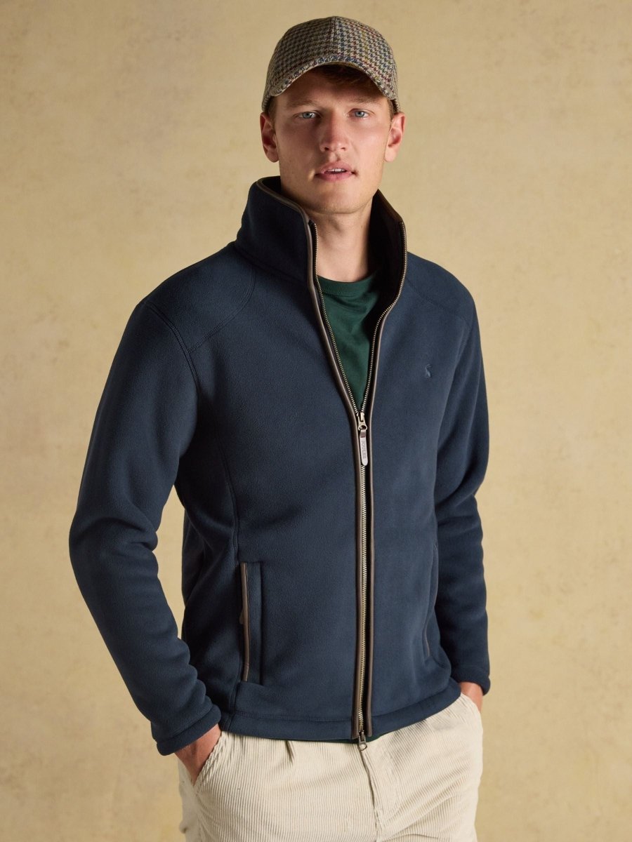 Heritage Fleece Navy Zip Through - RUTHERFORD & Co