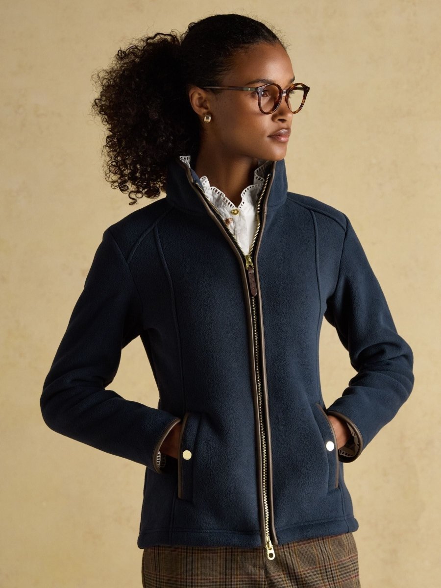 Heritage Navy Regular Zip Up Polar Fleece - RUTHERFORD & Co