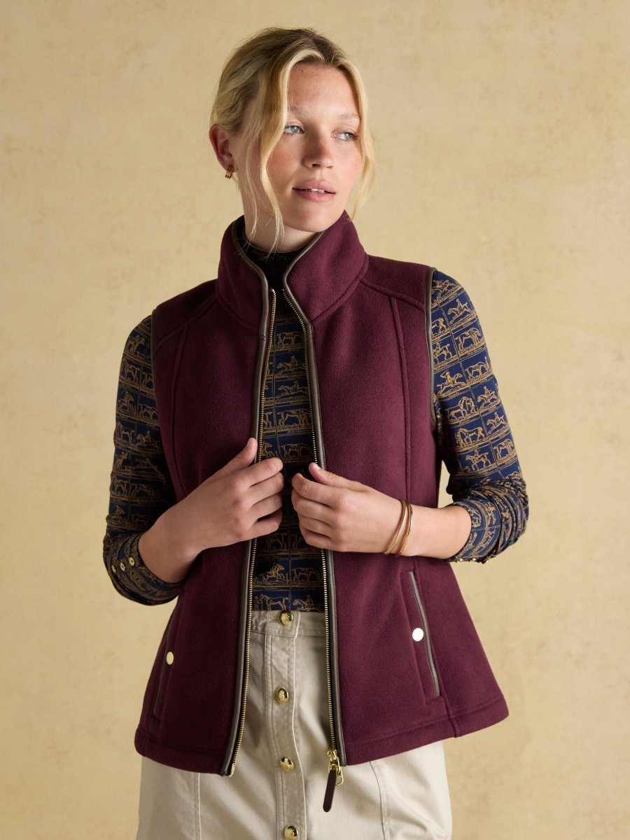 Heritage Red Fleece Gilet - RUTHERFORD & Co