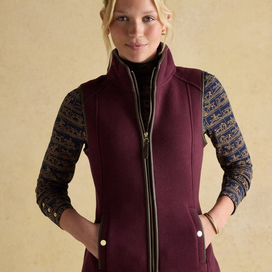 Heritage Red Fleece Gilet - RUTHERFORD & Co