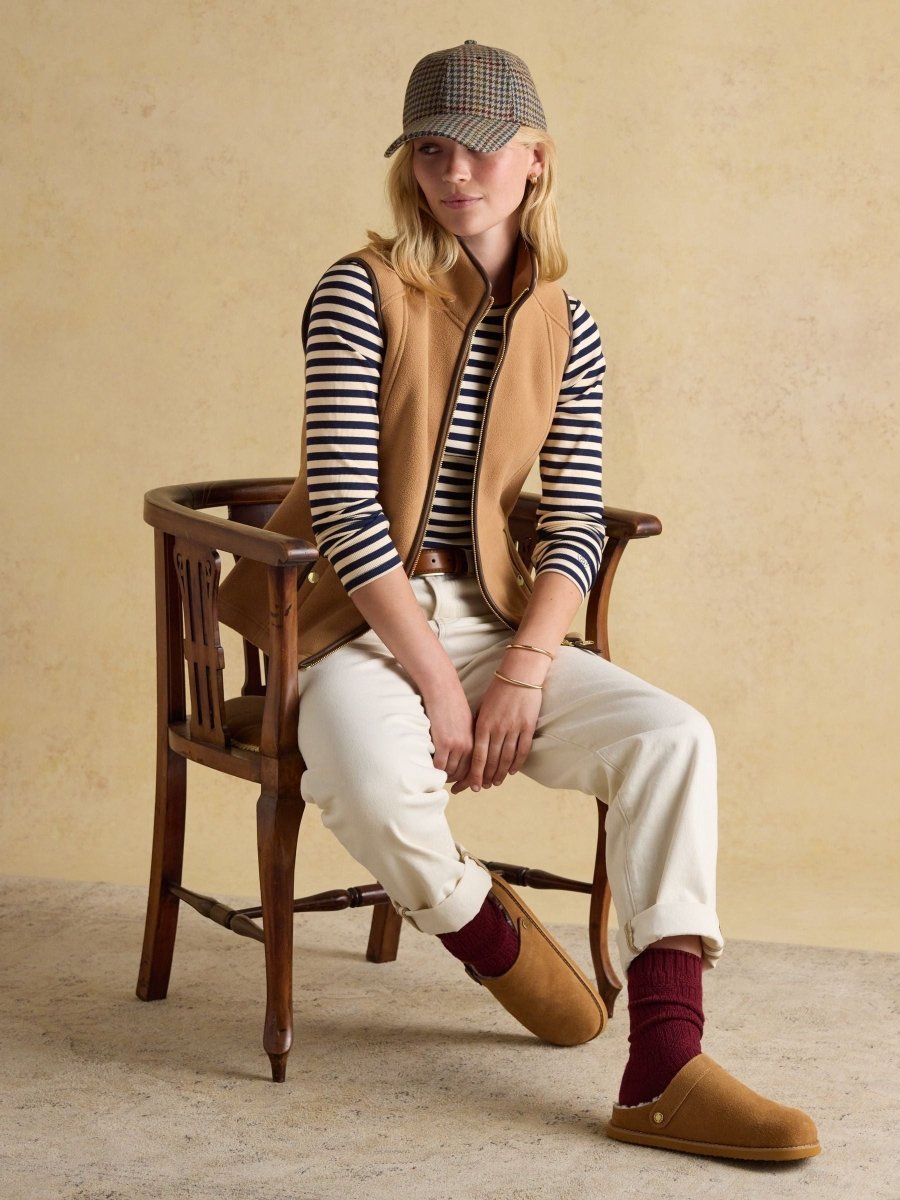 Heritage Tan Fleece Gilet - RUTHERFORD & Co