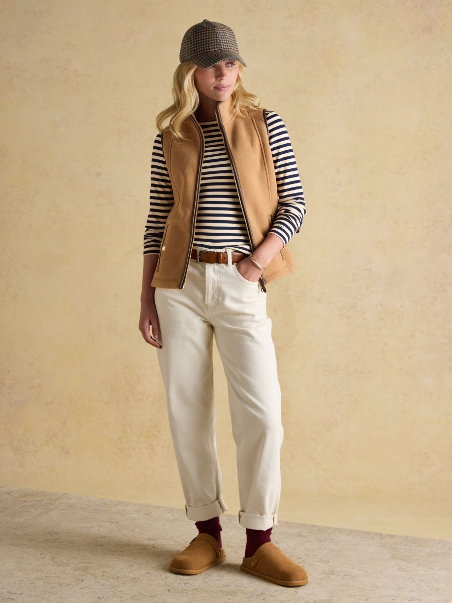 Heritage Tan Fleece Gilet - RUTHERFORD & Co