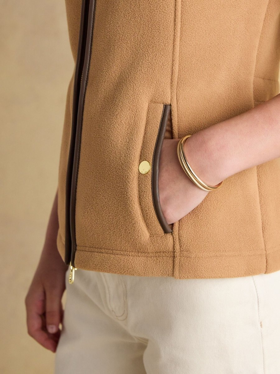 Heritage Tan Fleece Gilet - RUTHERFORD & Co