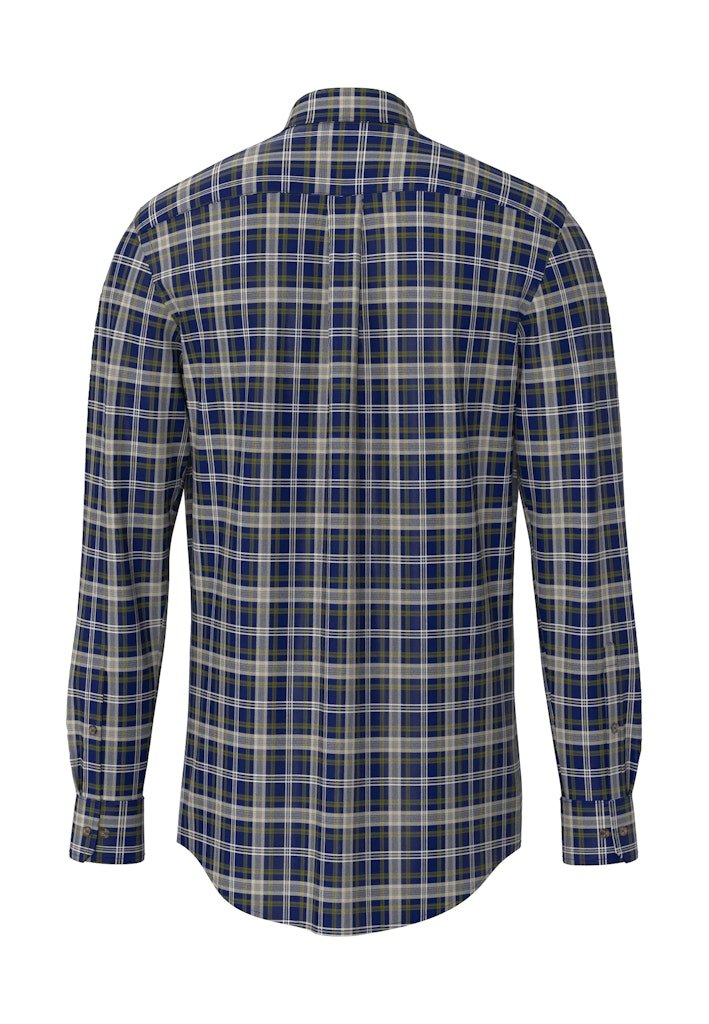 Herringbone Check, B.D., 1/1 - Ink Blue - RUTHERFORD & Co