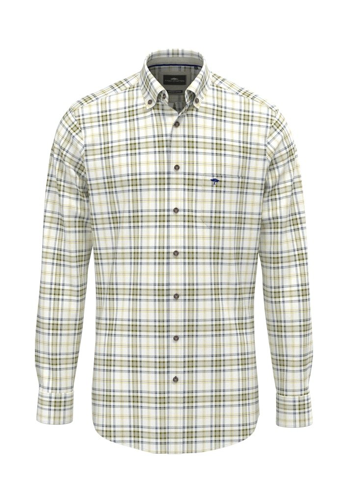 Herringbone Check, B.D., 1/1 - Moss - RUTHERFORD & Co