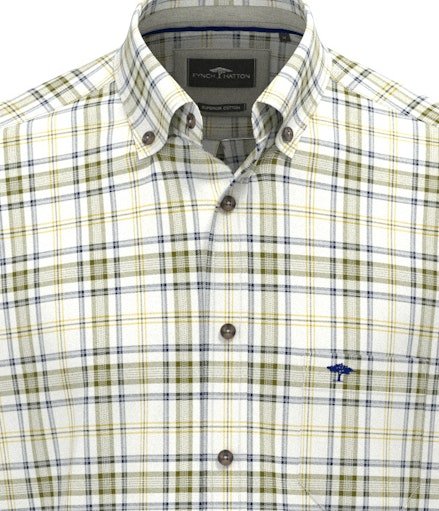 Herringbone Check, B.D., 1/1 - Moss - RUTHERFORD & Co