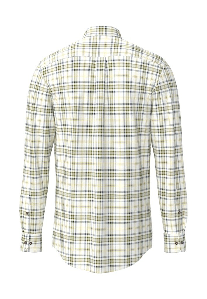 Herringbone Check, B.D., 1/1 - Moss - RUTHERFORD & Co