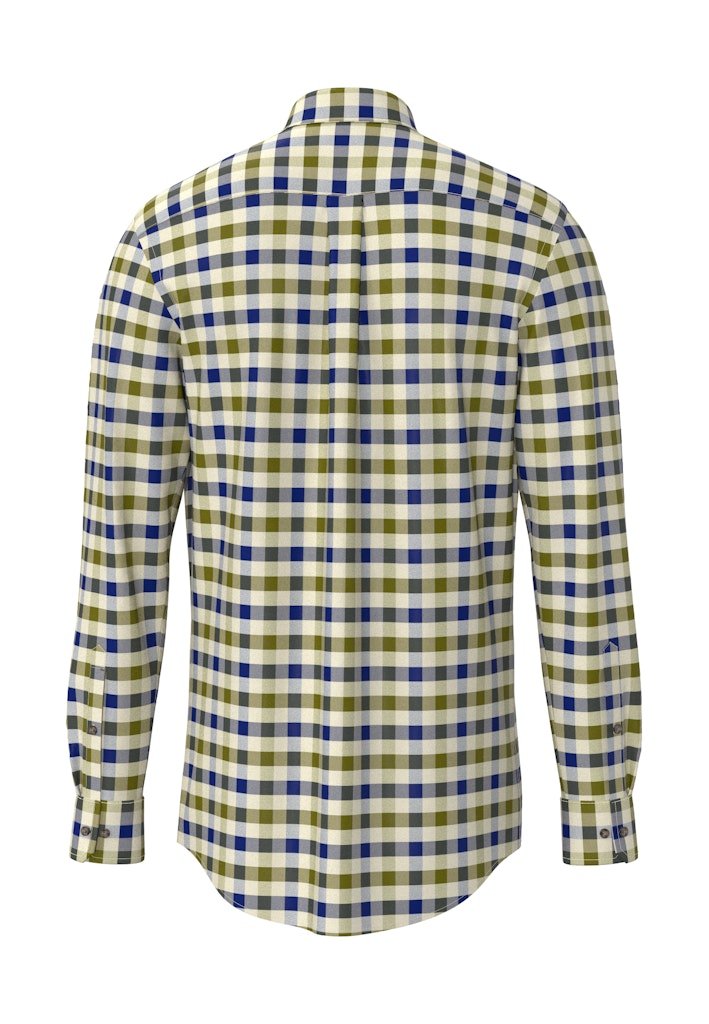 Herringbone Check, B.D., 1/1 - Moss - RUTHERFORD & Co
