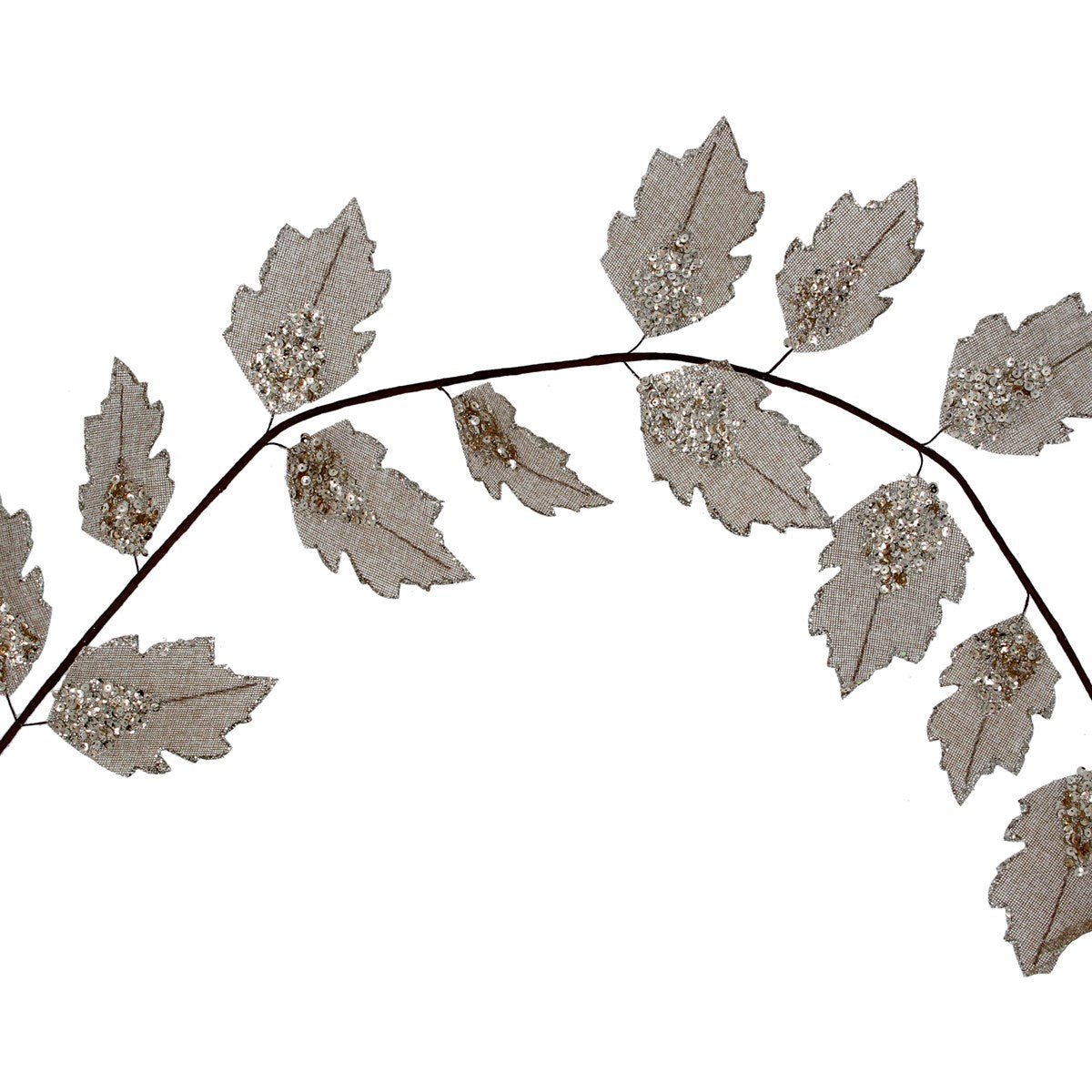 Hessian Leaf/Gold Sparkle Garland (180cm) - RUTHERFORD & Co