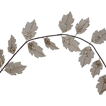 Hessian Leaf/Gold Sparkle Garland (180cm) - RUTHERFORD & Co