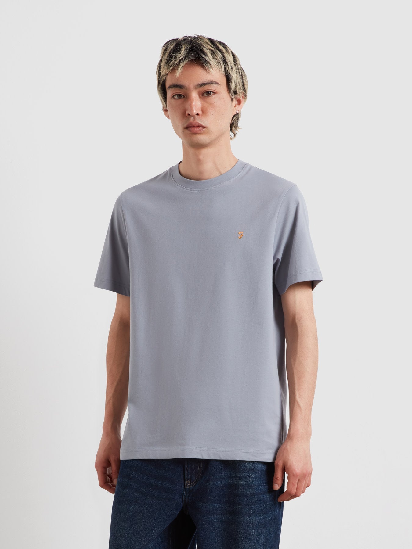 Danny Regular Fit Organic Cotton T-Shirt In Icelandic Blue