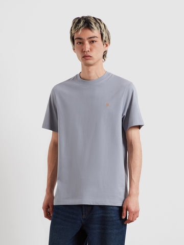Danny Regular Fit Organic Cotton T-Shirt In Icelandic Blue