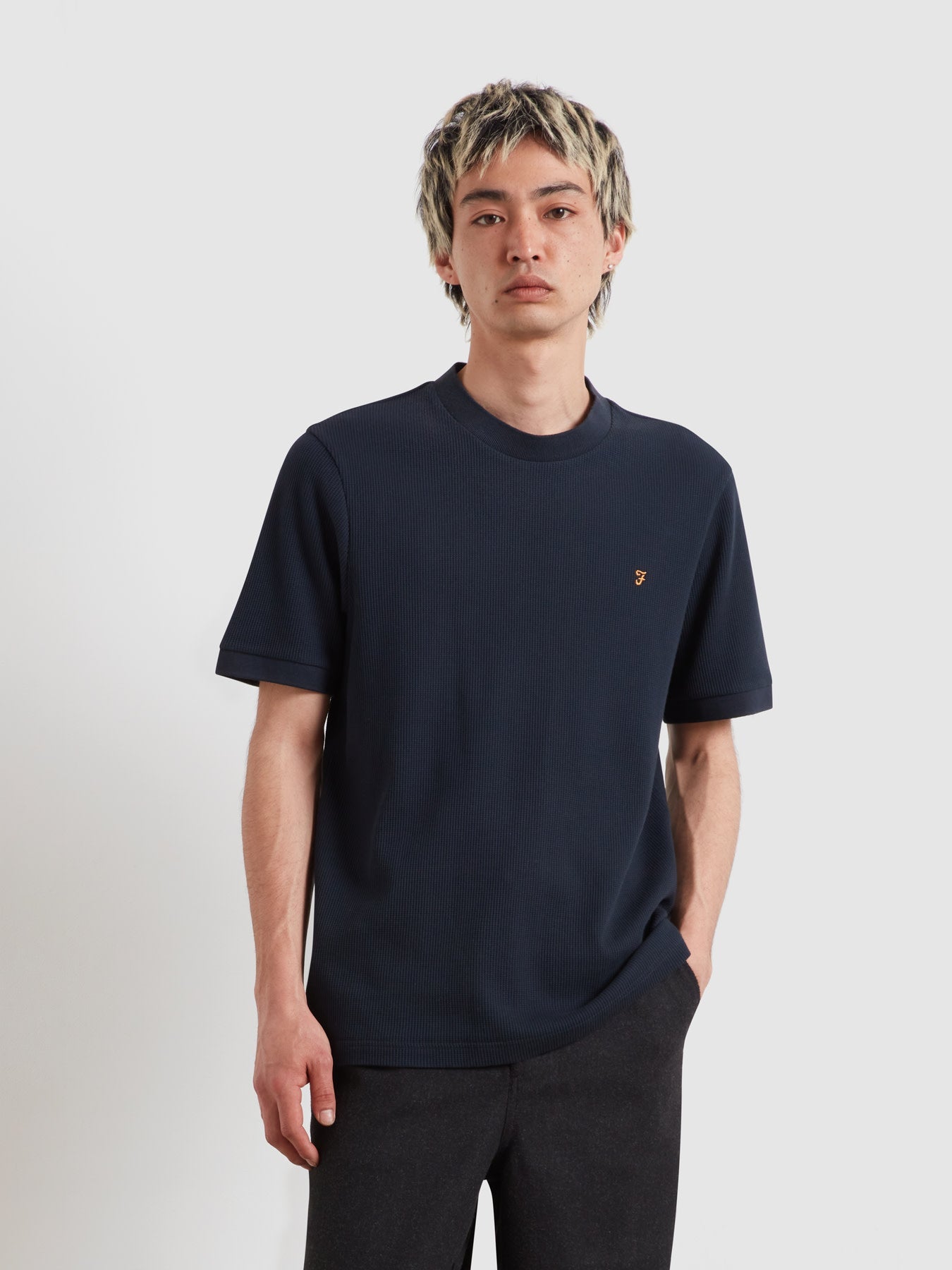 Paine Waffle T-Shirt In True Navy