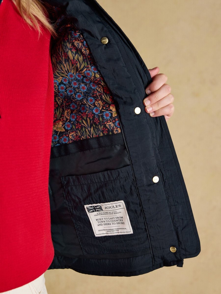 Highclere Navy Showerproof Diamond Quilted Jacket - RUTHERFORD & Co